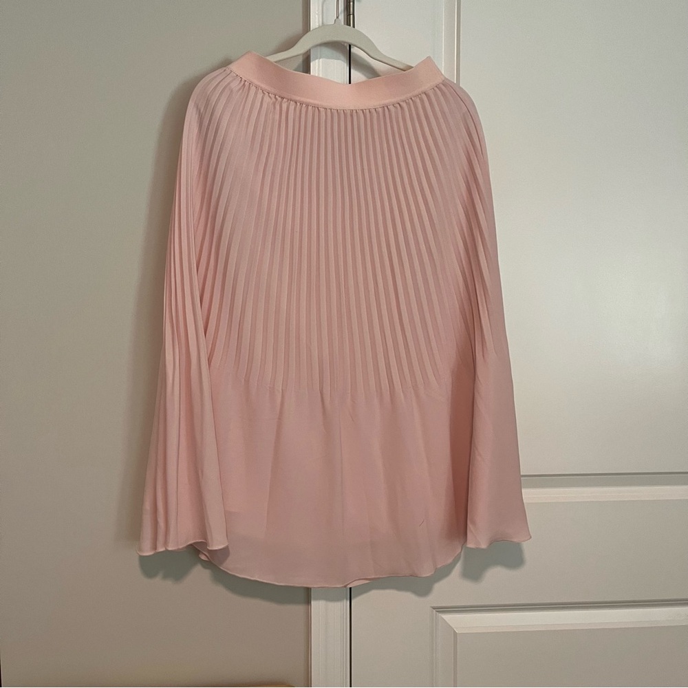 J Crew pink pleated midi skirt